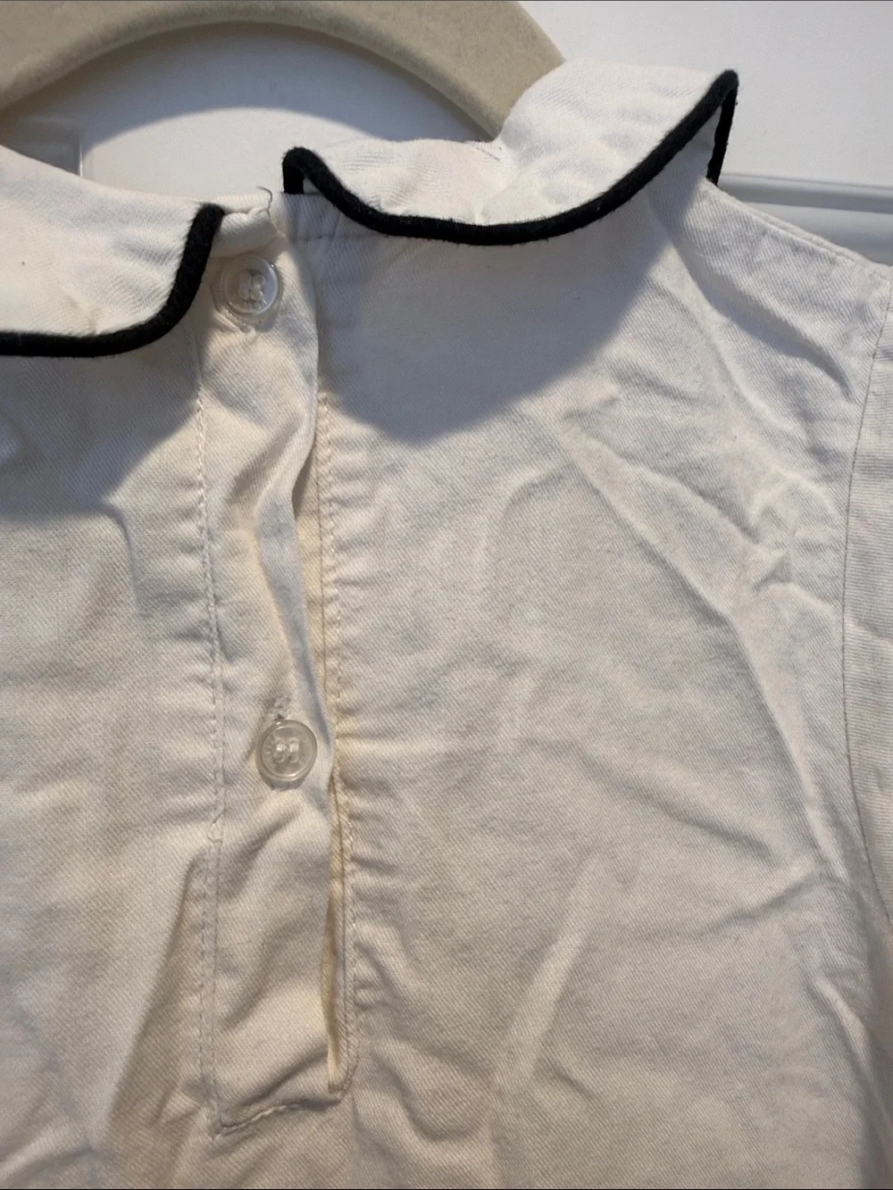 Petite Plume Victoria Girls Cotton Nightgown White with Black Trim 5